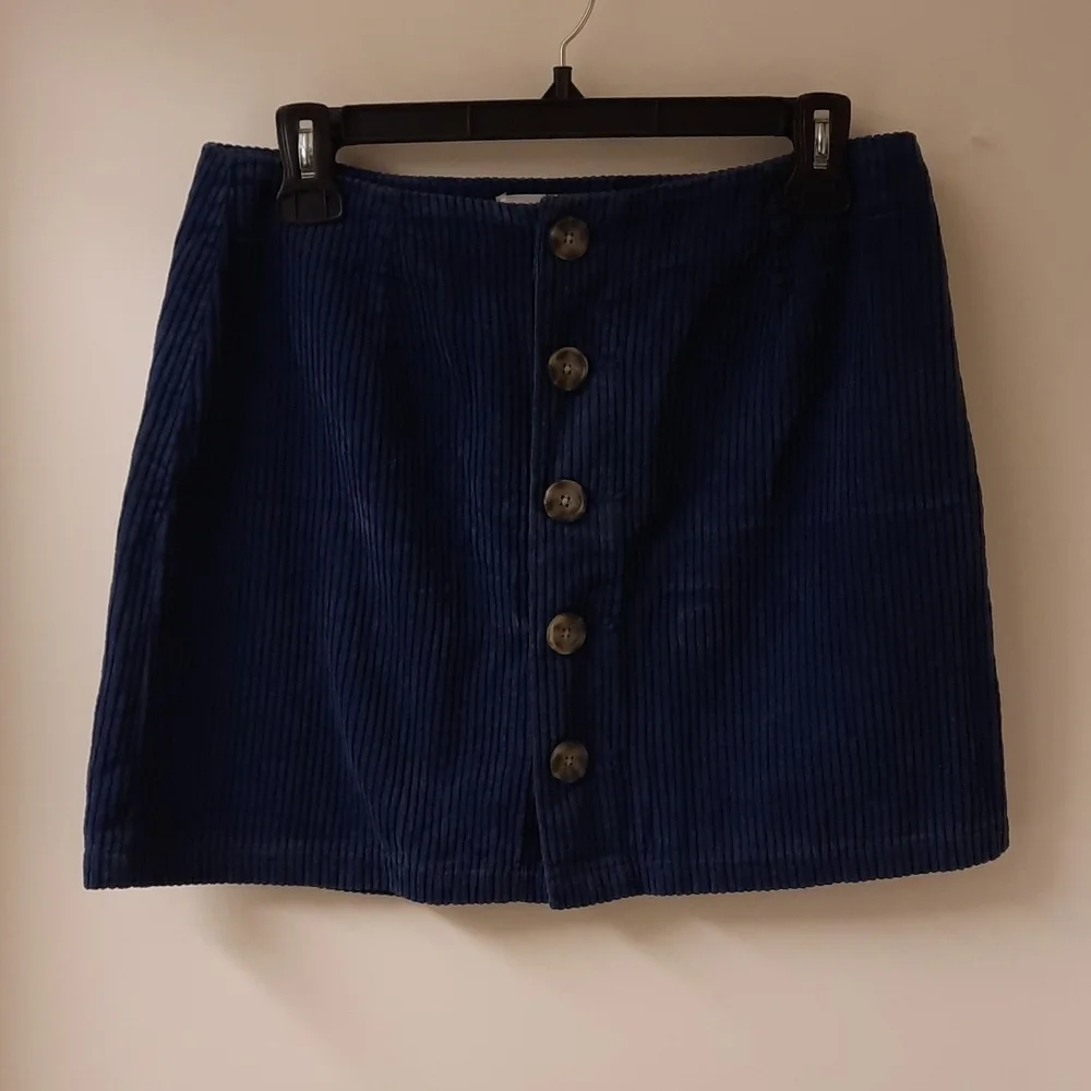 PacSun Y2K Blue Courderoy Button Front Skirt - Picture 3 of 9